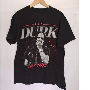 Lil Durk Almost Healed Graphic‎ T-Shirt Black Short Sleeve Hip Hop Rap Tee L XL